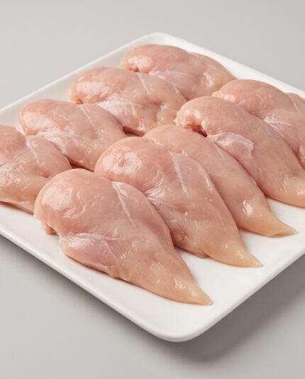 Chicken Fillets 110 — A smaller boneless, skinless chicken breast fillet, slender in shape with a tapered tip