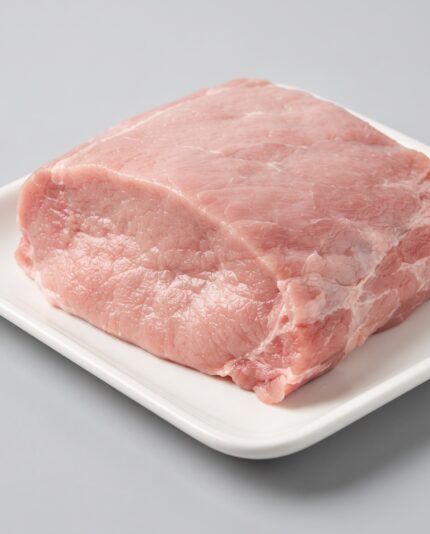Veal — A pale pink boneless veal cut with a fine, smooth grain and delicate lean texture